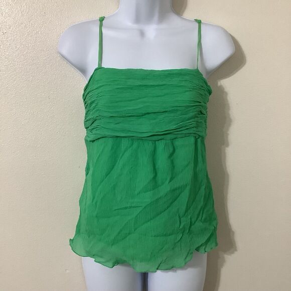 Vintage Y2K Gap Fairycore Green Fairy Dainty Boho Slinky Babydoll Top Large - Picture 1 of 9